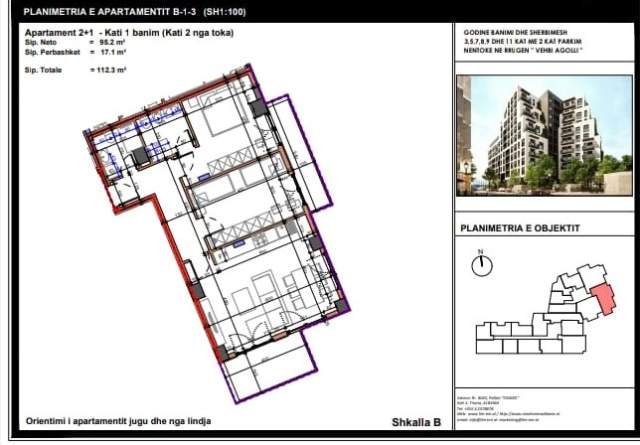Tirane, shitet apartament 2+1+BLK Kati 1, 112 m² 196.525 Euro (Rezidenca Luxor 3)