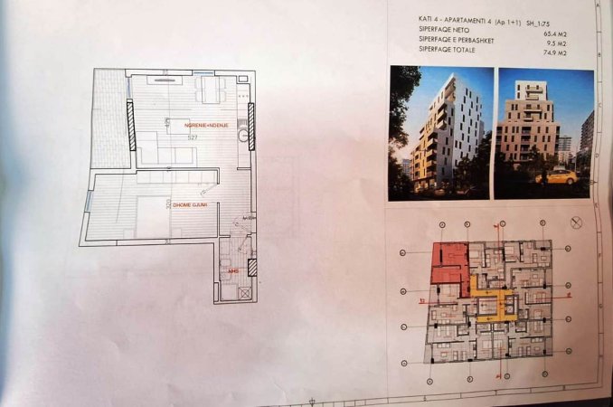 Shiten 2 apartamente 1+1 me siperfaqe totale 78.9 metra dhe 74.9 metra, kati i 4. 📍Xhomlliku