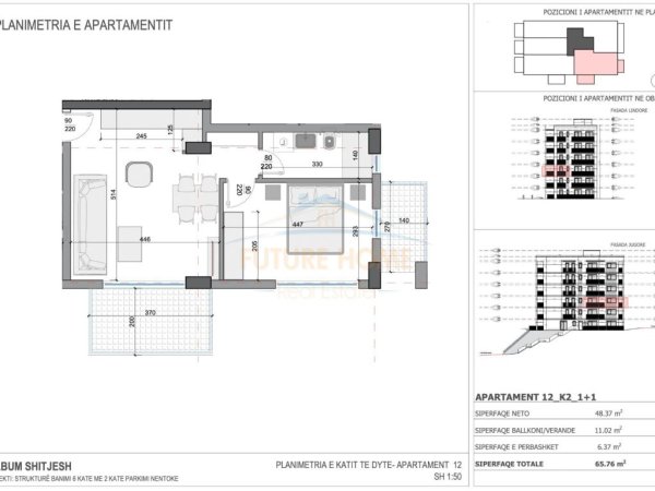 Shitet, Apartament 1+1,Rezidenca Ares 5,Sarande.RV38407