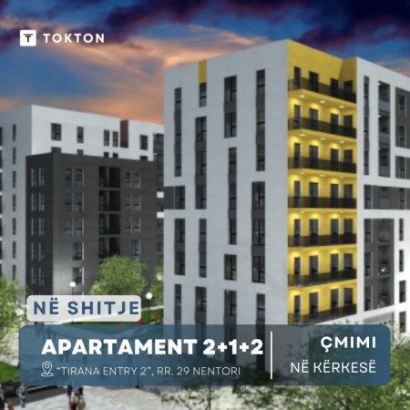 Apartament 2+1+2 ne shitje,Tirana Entry,perballe Casa Italia