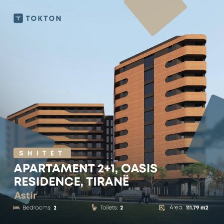 Shitet apartament 2+1, Oasis Residence, Astir.
