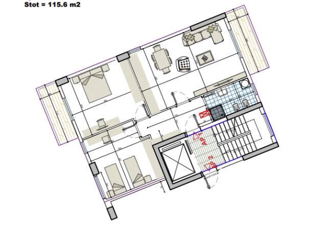Tirane, shitet apartament 2+1+BLK Kati 7, 116 m² 77.400 Euro (KAMEZ)