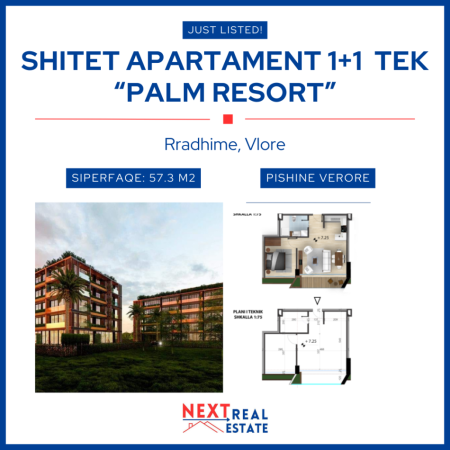 Orikum, shitet apartament 1+1+BLK Kati 2, 57 m² , 126,060 EURO (Rradhime, Vlore)