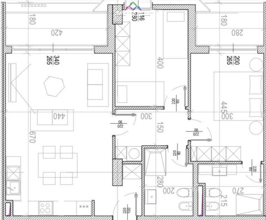 Apartament Ne Shitje 2+1+2 Tek RIVERSIDE RESIDENCES (ID B120462) Tirane
