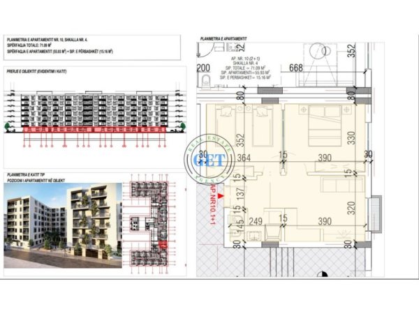 Shitet Apartament 2+1 ndertimi i ri ne Golem,Durres