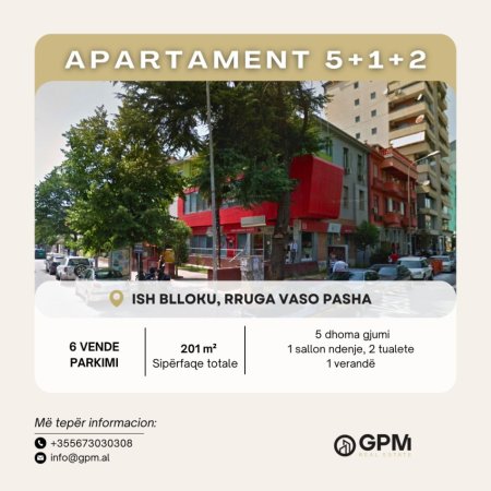 Tirane, jepet me qera apartament 5+1+Aneks+Ballkon, , 201 m2 3,000 € (Vaso Pasha)