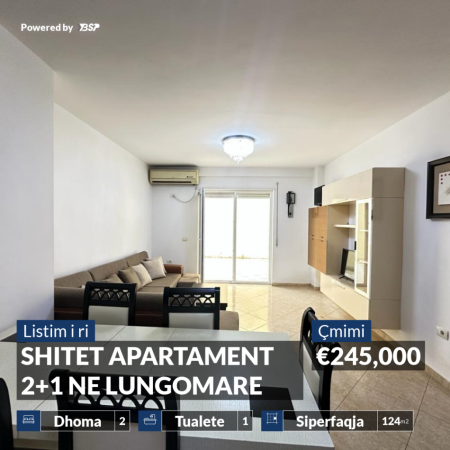 Vlore, shitet apartament 2+1+Ballkon, , 124 m2 245,000 € (LUNGOMARE)