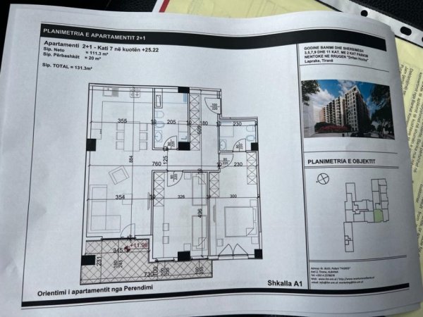 Tirane, shitet apartament 2+1, Kati 1, 131 m2 183,820 € (Dritan Hoxha)