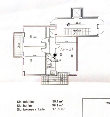 Tirane, apartament 2+1, Kati 7, 117 m2 217,000 € (SQUARE 21)