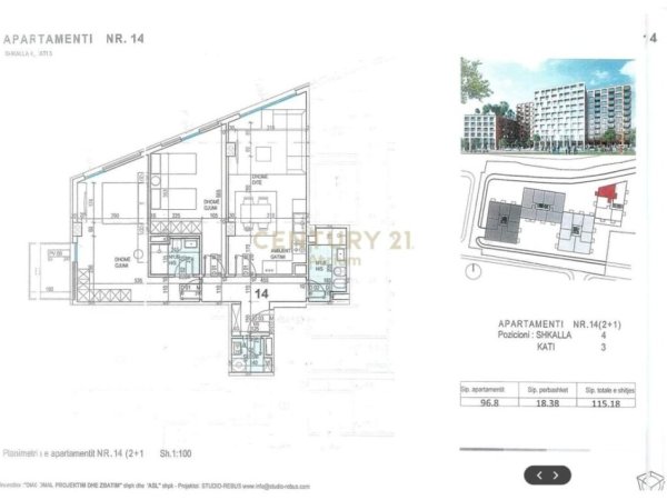 Tirane, shitet apartament , Kati 3, 115 m2 172,770 € (Varri i Bamit Atrium92584)