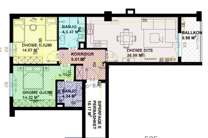 Tirane, shitet apartament 2+1, , 111 m2 183,500 € (21 DHJETORI)