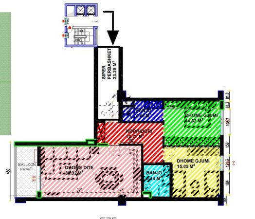 Tirane, shitet apartament 2+1, Kati 2, 123 m2 203,500 € (21 DHJETORI)