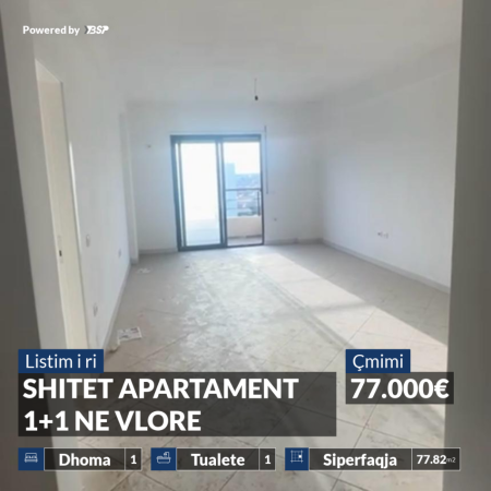 Vlore, shitet apartament 1+1+Ballkon, Kati 7, 77 m2 77,000 € (TRASBALLKANIKE)