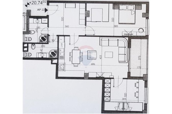 Tirane, jepet me qera apartament 2+1+Ballkon, , 110 m² 550 € (APARTAMENT 2+1+2+PARKIM PER QIRA NE KINOSTUDIO !)