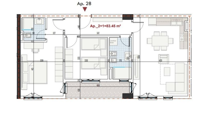 Tirane, shes apartament 2+1, Kati 4, 84 m² 83,450 € (Paskuqan)