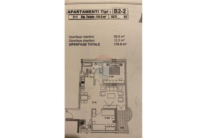 Tirane, shitet apartament 2+1, Kati 3, 110 m² 120,000 € (Besim Alla - Yzberisht)