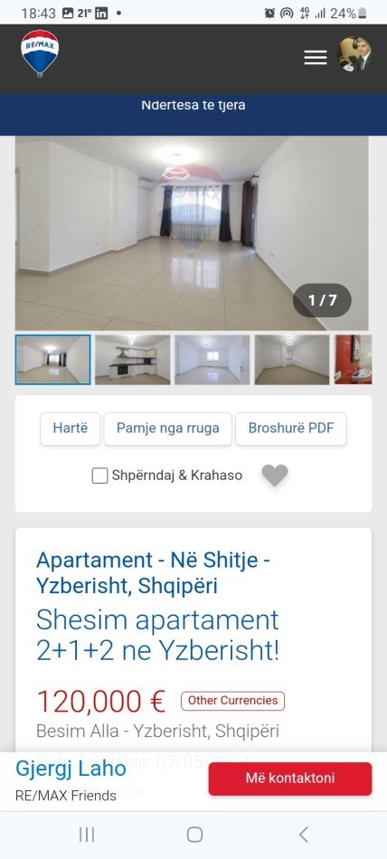 Tirane, shitet apartament 2+1+Ballkon, Kati 3, 110 m² 120,000 € (Yzberish)