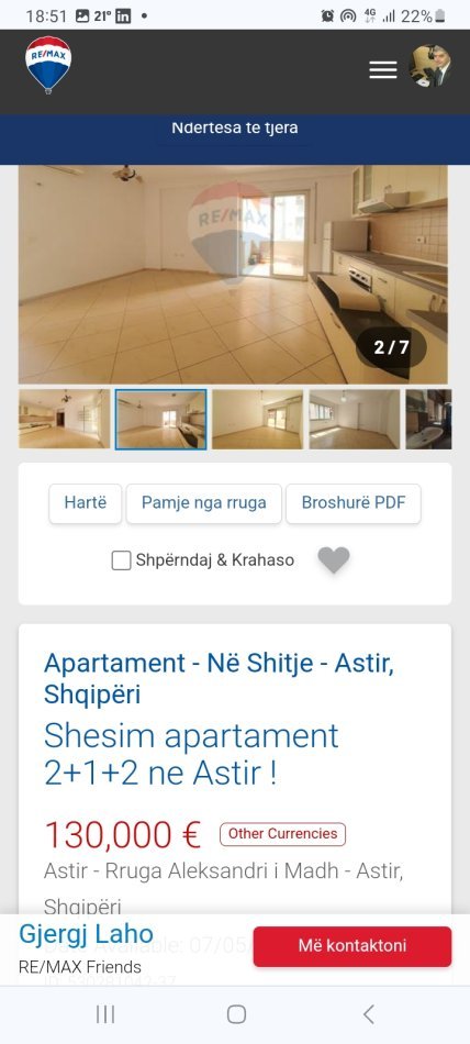 Tirane, shitet apartament 2+1+Ballkon, Kati 3, 111 m² (Te Jata Market Astir)