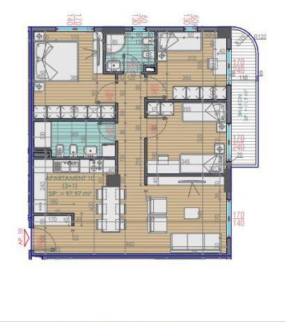 Tirane, shitet apartament 3+1, Kati 3, 113 m² 192,000 € (TEODOR KEKO)