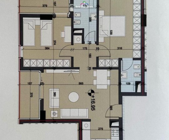 Tirane, shes apartament 2+1, Kati 5, 1,018 m² 110,000 € (univers city)