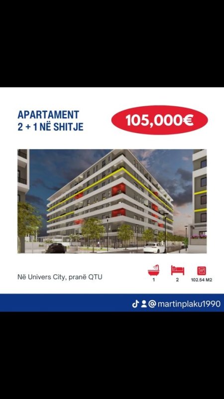 Tirane, shitet apartament 2+1+Ballkon, Kati 6, 102 m² 105,000 € (Autostrada-tirane-durres)