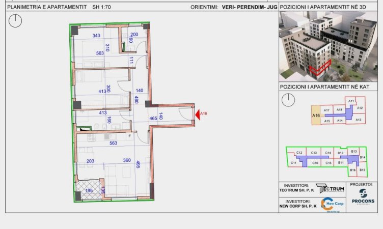 Tirane, shitet apartament 2+1, Kati 1, 104 m² 188,000 €