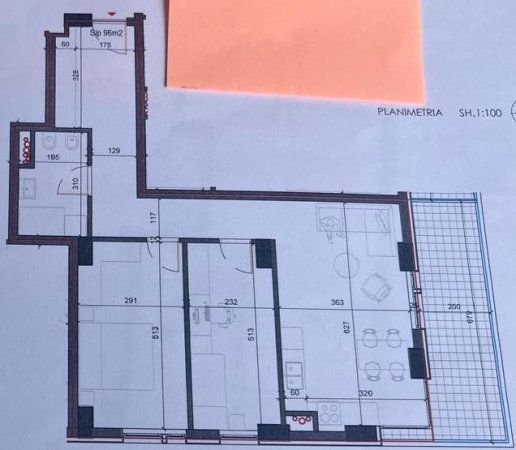Tirane, shitet apartament 2+1, Kati 7, 107 m² 116,650 € 