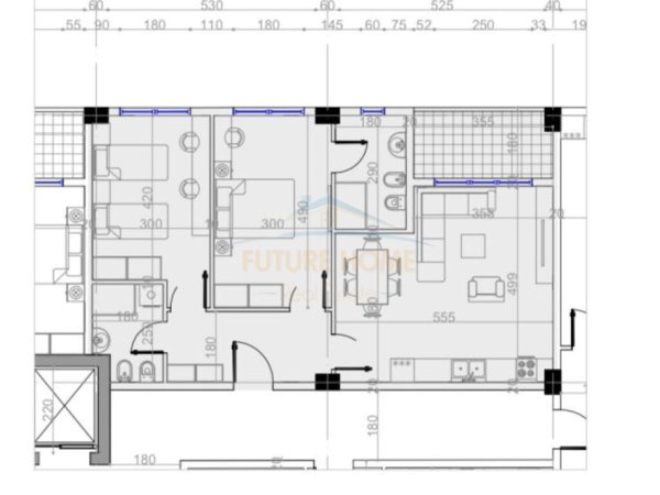 Tirane, shitet apartament 2+1+Ballkon, Kati 4, 86 m² 117,400 € (Unaza e madhe)