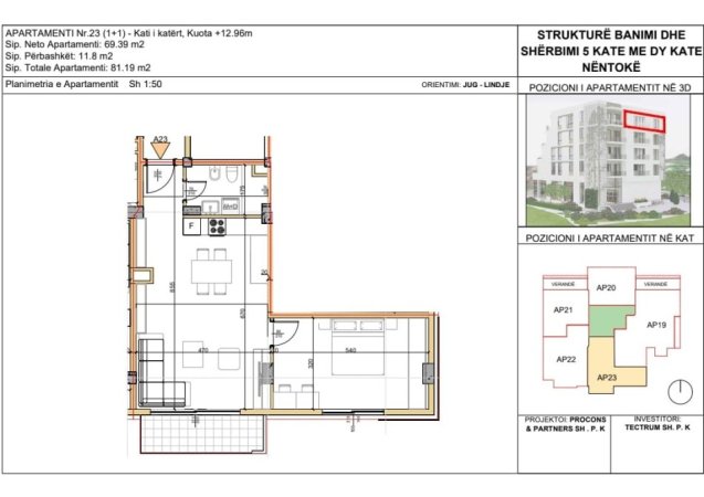 Tirane, shitet apartament 1+1, Kati 4, 81 m² 146,140 € (RESHIT COLLAKU)