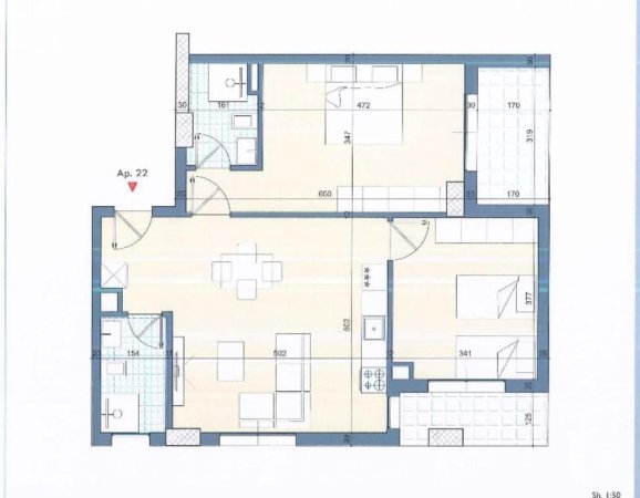 Durres, shes apartament 2+1, Kati 3, 104 m² 134,000 € (GOLEM)
