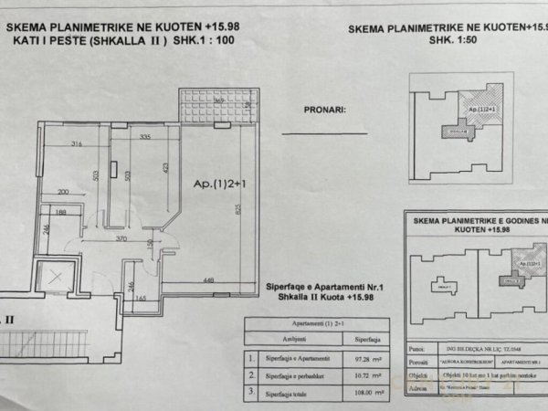 Tirane, shitet apartament 2+1, Kati 5, 108 m² 220,000 € (Komuna Parisi)