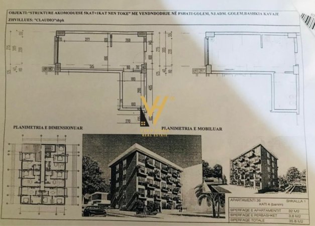 Mali Robit, shitet apartament 1+1+Ballkon, Kati 4, 35 m² 37,000 € (MALI ROBIT)