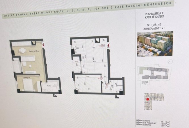 Tirane, shitet apartament 1+1, Kati 4, 75 m² 113,000 € 