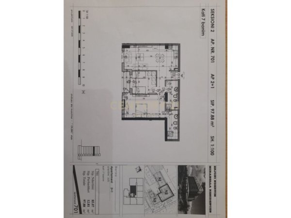 Tirane, shitet apartament 2+1+Ballkon, Kati 7, 98 m² 138,000 € (Prane Pediatris, Oxhaku)