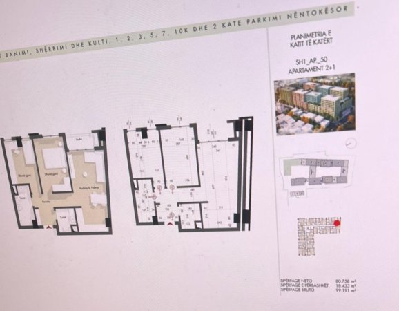 Tirane, shitet apartament 2+1, Kati 4, 99 m² 148,500 € (PORCELAN)
