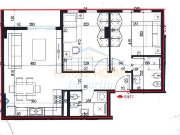 Tirane, shitet apartament 2+1, Kati 5, 93 m² 84,195 € (Kompleksi Univers City)
