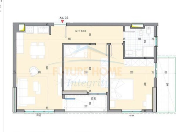 Tirane, shitet apartament 2+1, Kati 6, 98 m² 99,000 € (Kompleksi Univers City)