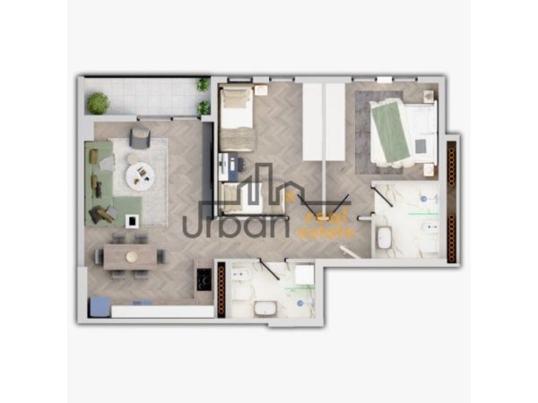 Tirane, shes apartament 2+1+Ballkon, Kati 6, 93.55 m² 79,500 € (Univers City)