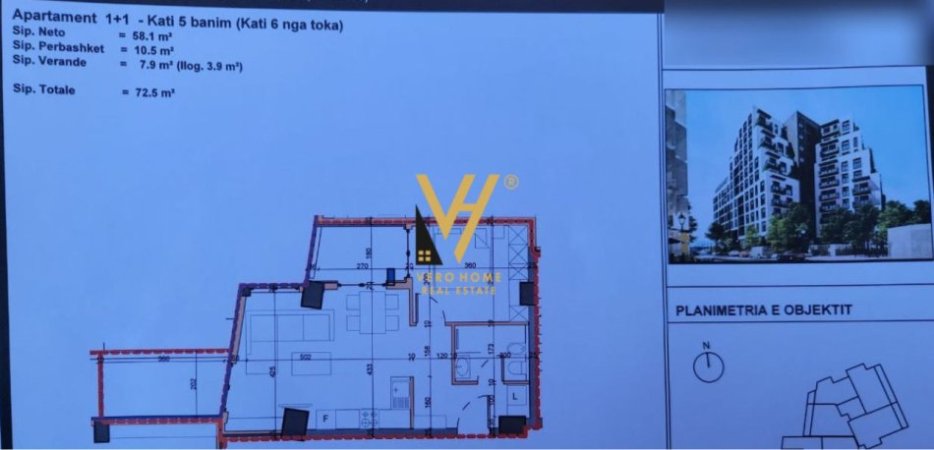 Tirane, shitet apartament 1+1+Ballkon, Kati 5, 72 m² 150,000 € (PAZARI I RI)