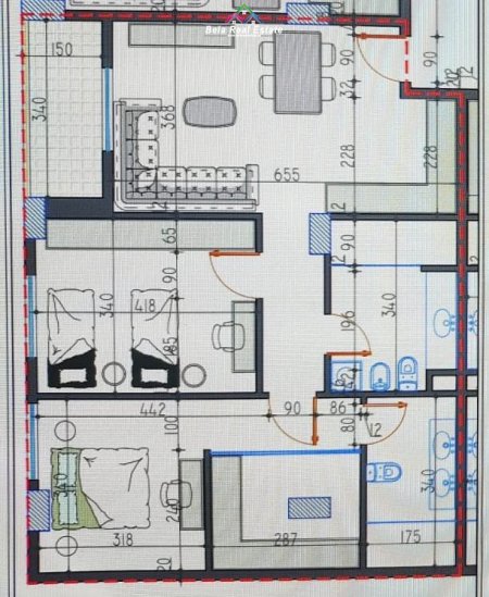 Tirane, shes apartament 2+1 Kati 3, 107 m² 101,500 € (paskuqan)