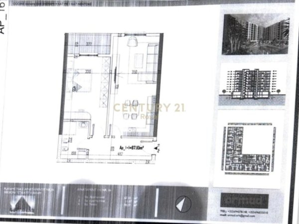 Tirane, shes apartament 1+1 Kati 3, 67 m² 61,000 € (Qender Kamez)