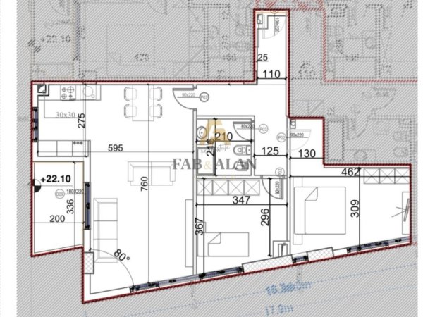 Tirane, shitet apartament 2+1 Kati 6, 111 m² 160,300 € (Rruga e Dibres)