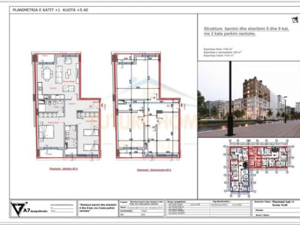 Tirane, shitet apartament 2+1+BLK Kati 3, 124 m² 186000 Euro (Stacioni i Trenit)