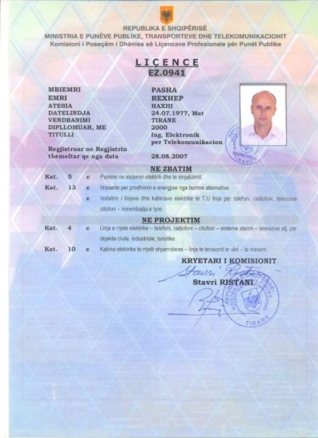 Tirane, - Ofroj License Profesionale ne Projektim dhe Zbatim.