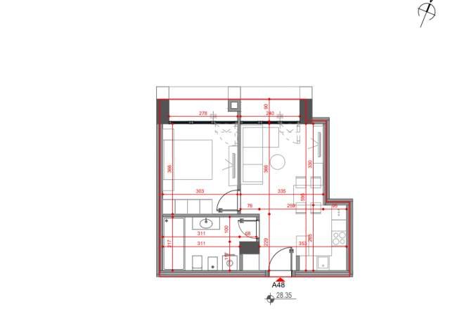 Tirane, shitet apartament 1+1 Kati 8, 60 m² 83.500 Euro (Rruga Riza Cerova)
