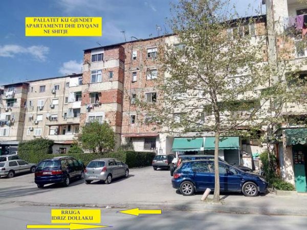 Tirane, Shitet Apartament 1+1+A+BLK, Kati 1 ,sip 56m²  Dyqanin/Marketin ngjitur sip.28m², Cmim 220'000 Euro, në rrugën Idriz Dollaku, 350m nga Fusha Ali Demi