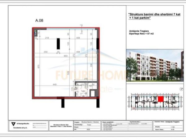 Tirane, shitet dyqan Kati 0, 57 m² 142.000 Euro (DOGANA)
