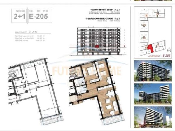 Tirane, shitet apartament 2+1 Kati 2, 107 m² 145.000 Euro (DON BOSKO)