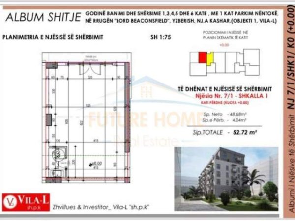 Tirane, shitet ambjent biznesi Kati 0, 53 m² 132.000 Euro (Unaza E Re)