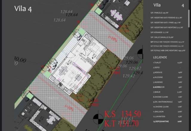 Tirane, shes Vile 3+1 Kati 2, 195 m² 490,000 Euro (Rr. Hiqmet Buzi (Liq. i Thate))